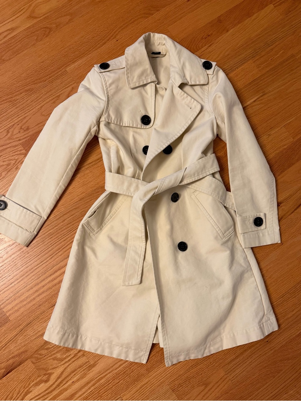 GAP Women's Double-Breasted Trench Coat - Cream